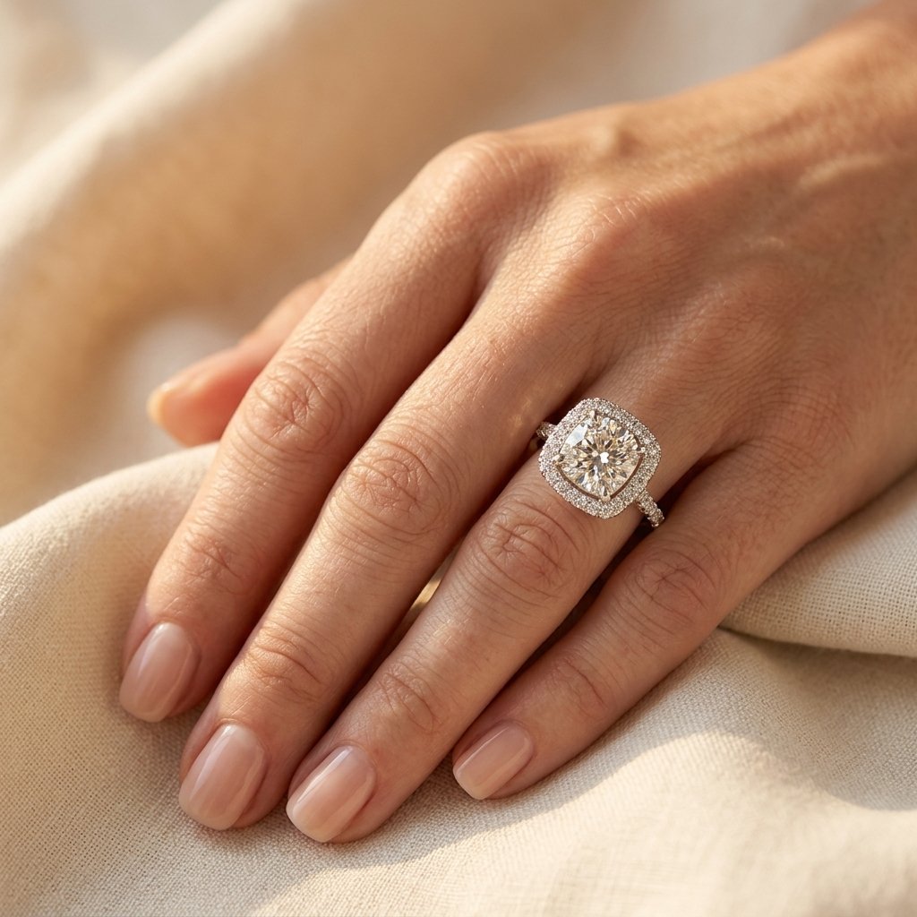 Elegante vintage ring met vierkante zirkonia