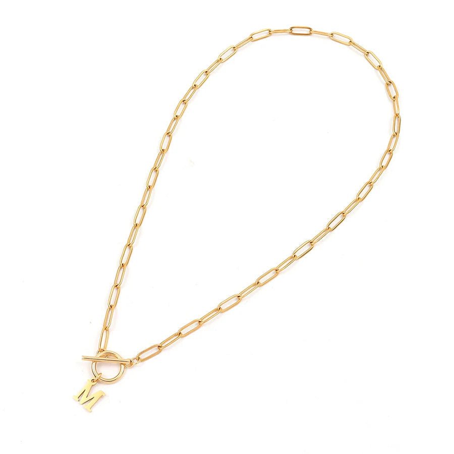 Paperclip initiaal ketting met ronde knevelsluiting