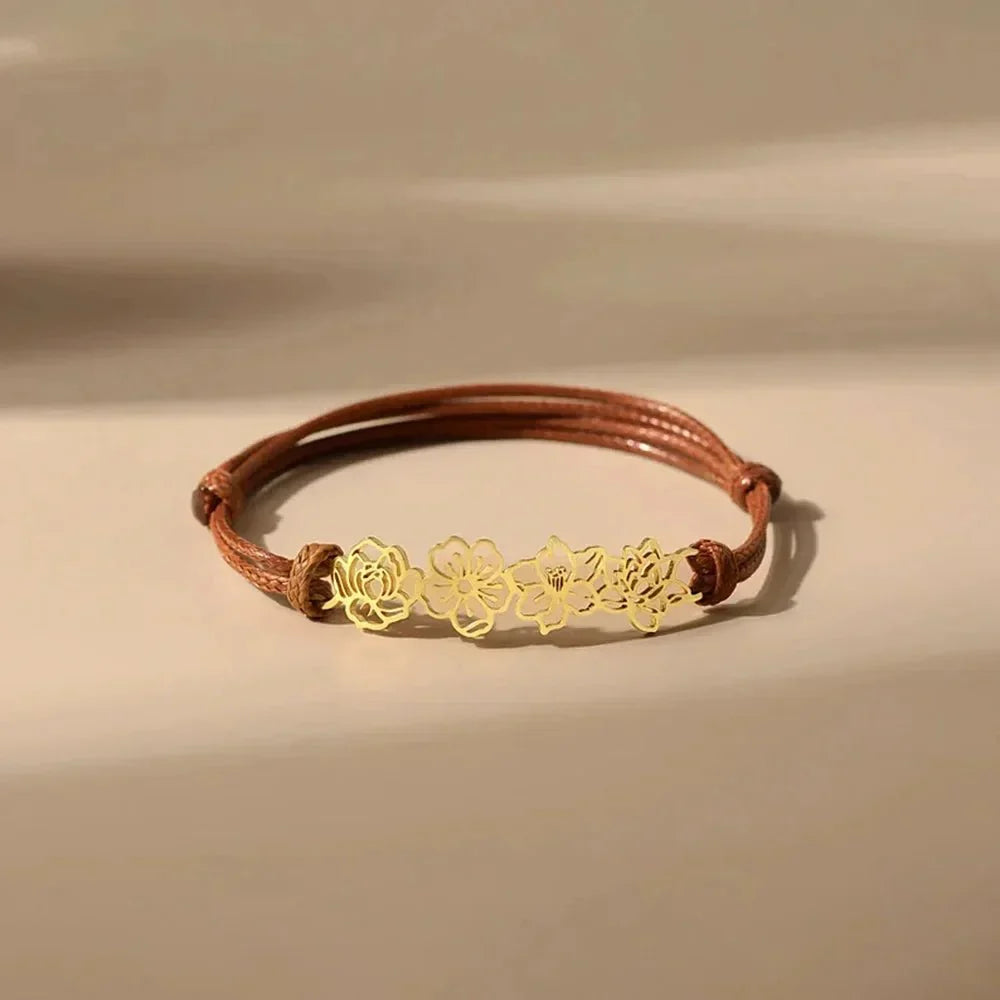 Gepersonaliseerde geboortebloem armband