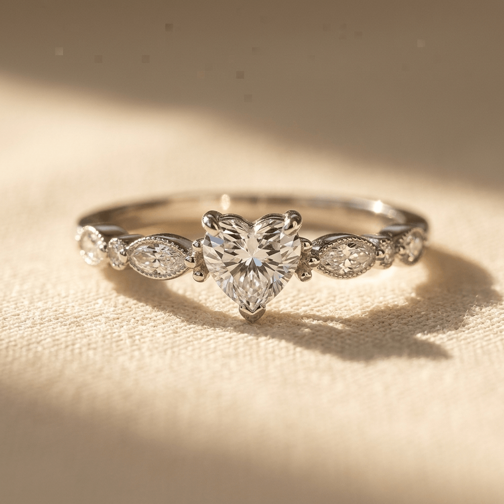 Elegante zilverkleurige bloemenring met zirkonia
