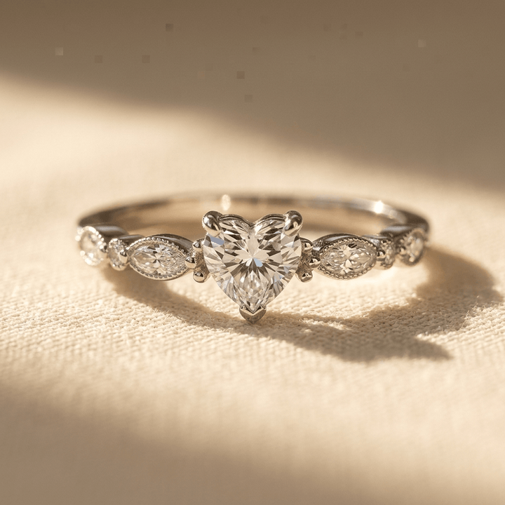 Elegant Flower Zirconia Silver Ring