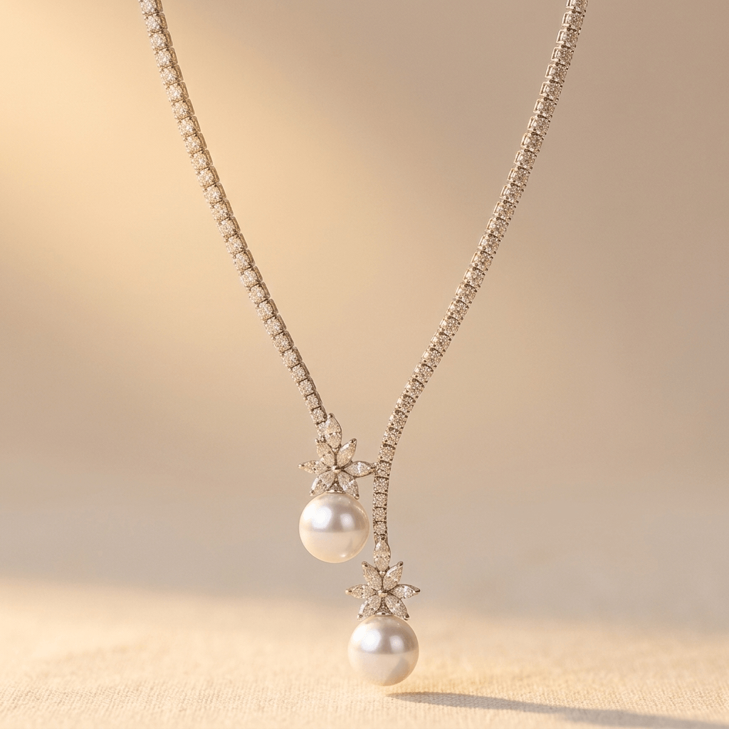 Elegante sterling zilveren ketting met parelhanger