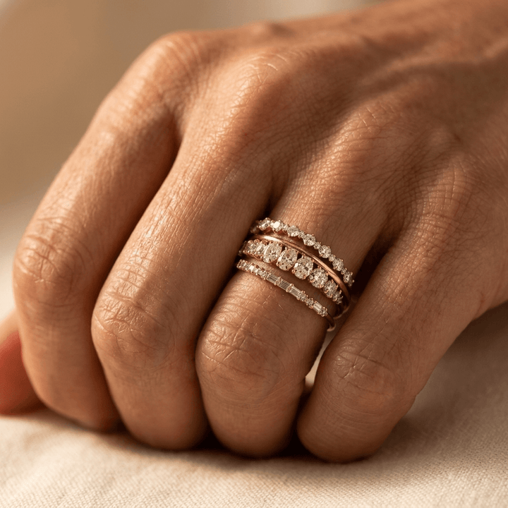 Retro Copper Oval Zirconia Minimalist Ring