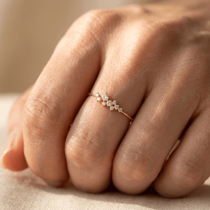 Boho Matte Gold Cubic Zirconia Ring