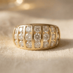 Vintage brede ring met zirkonia