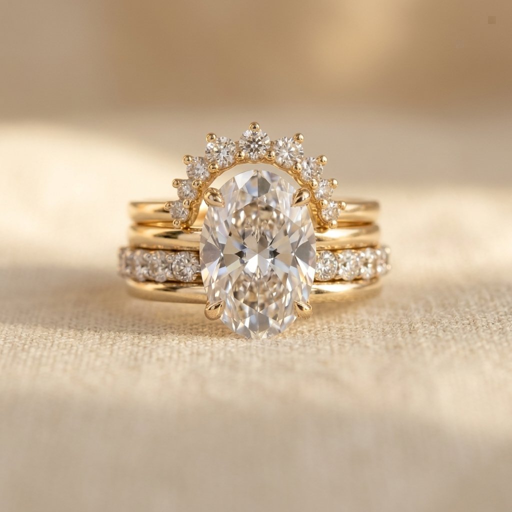 Elegant European Style Stacked Zirconia Diamond Ring