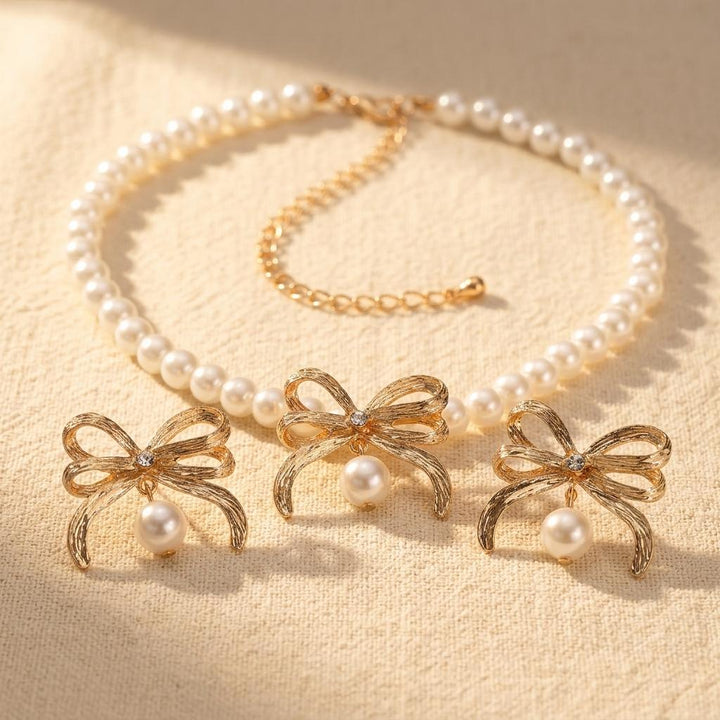 Pearl Pendant Resin Jewelry Set