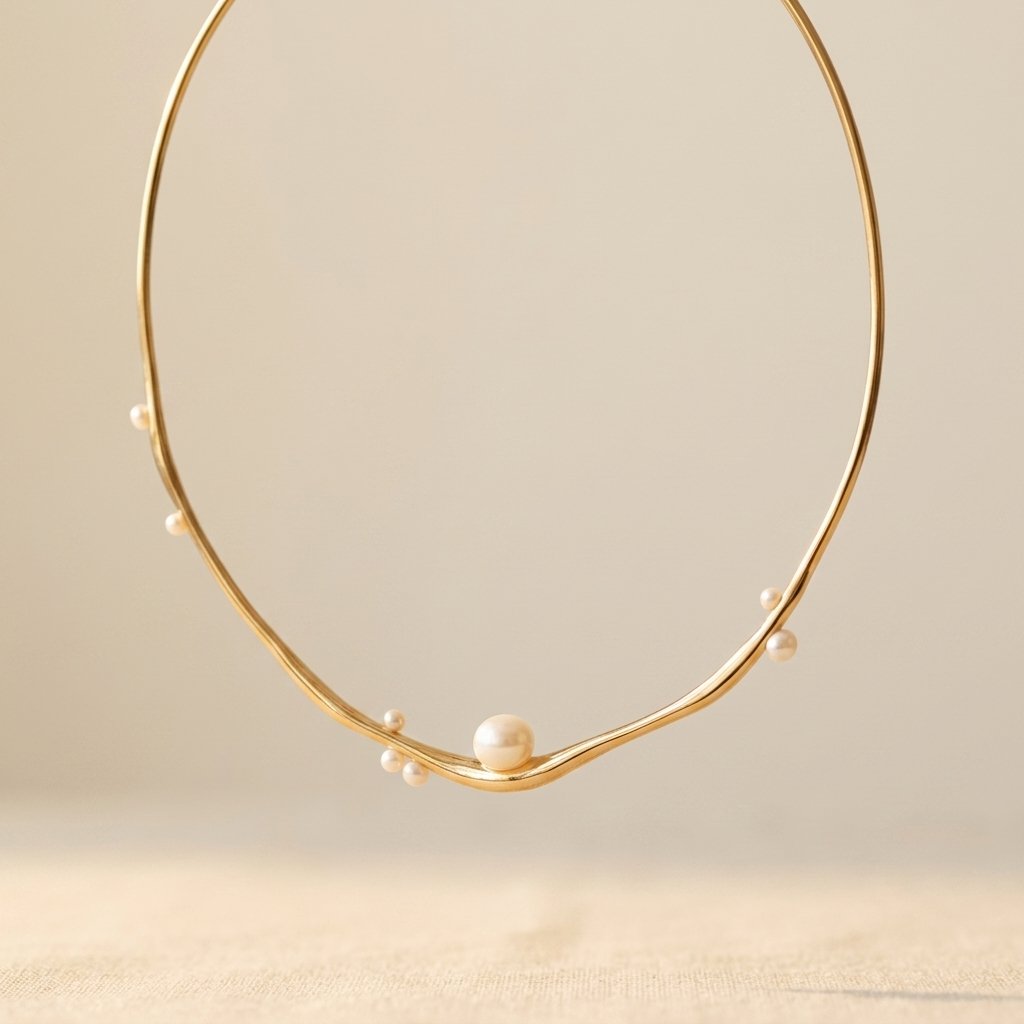 Minimalistische goudkleurige ketting met parelhanger