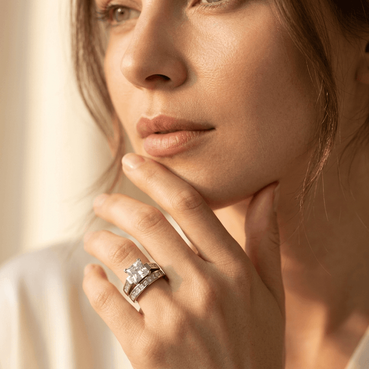 White Cubic Zirconia Silver Statement Ring