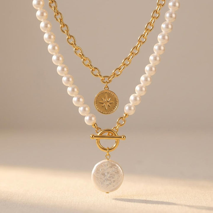Elegant Pearl Beaded Multi Layer Necklace