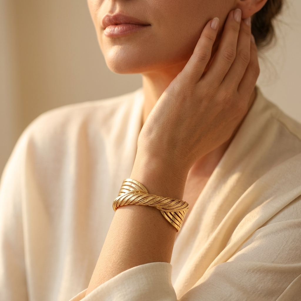 Gedraaide vergulde open armband