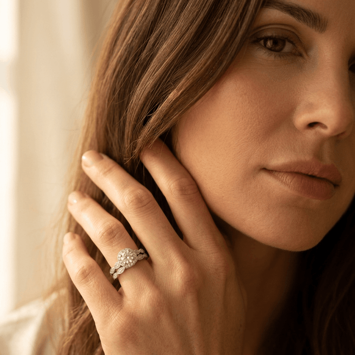 Vintage Bohemian Silver Square Zirconia Ring