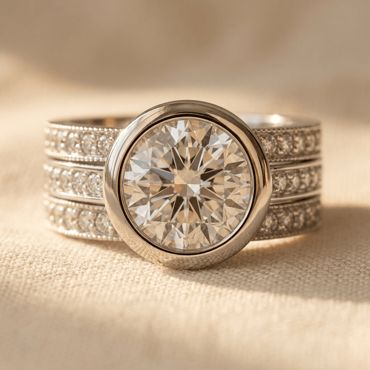 Elegant Copper Cubic Zirconia Floral Ring