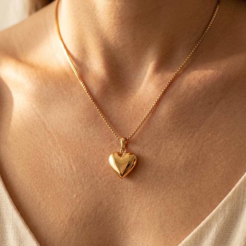 Gevormde goudkleurige sieradenset met ketting en oorbellen