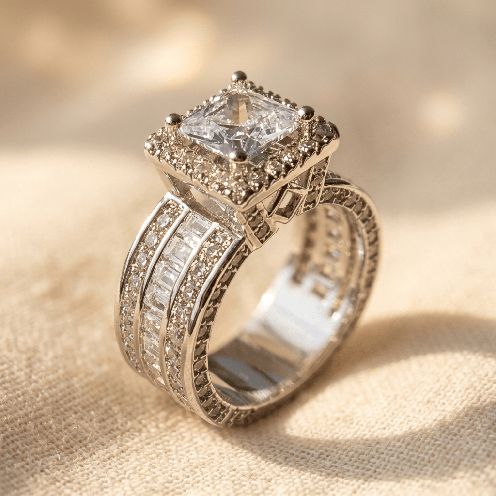 Elegante verlovingsring met zirkonia