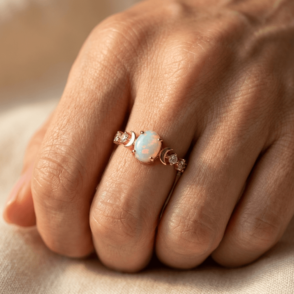 Sterling zilveren ring ingelegd met ovale zirkonia