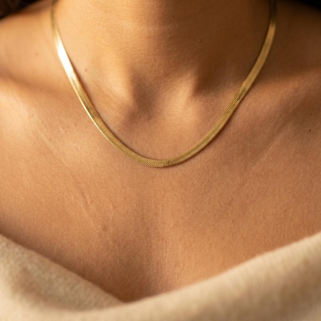 Vergulde ketting met dikke ovale schakels