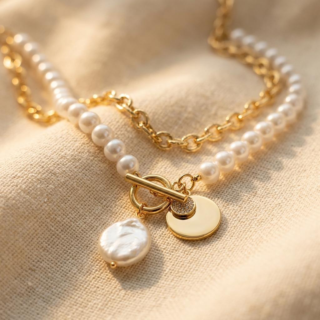 Elegant Pearl Beaded Multi Layer Necklace