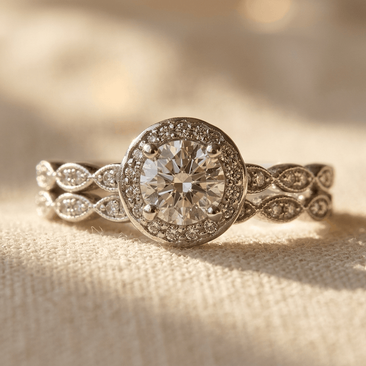 Vintage Bohemian Silver Square Zirconia Ring