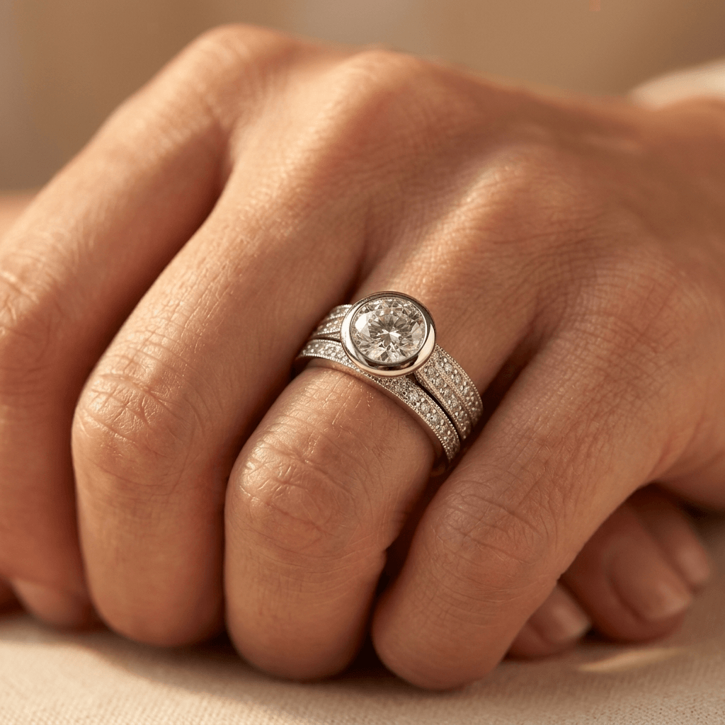 Elegante koperen bloemenring met zirkonia
