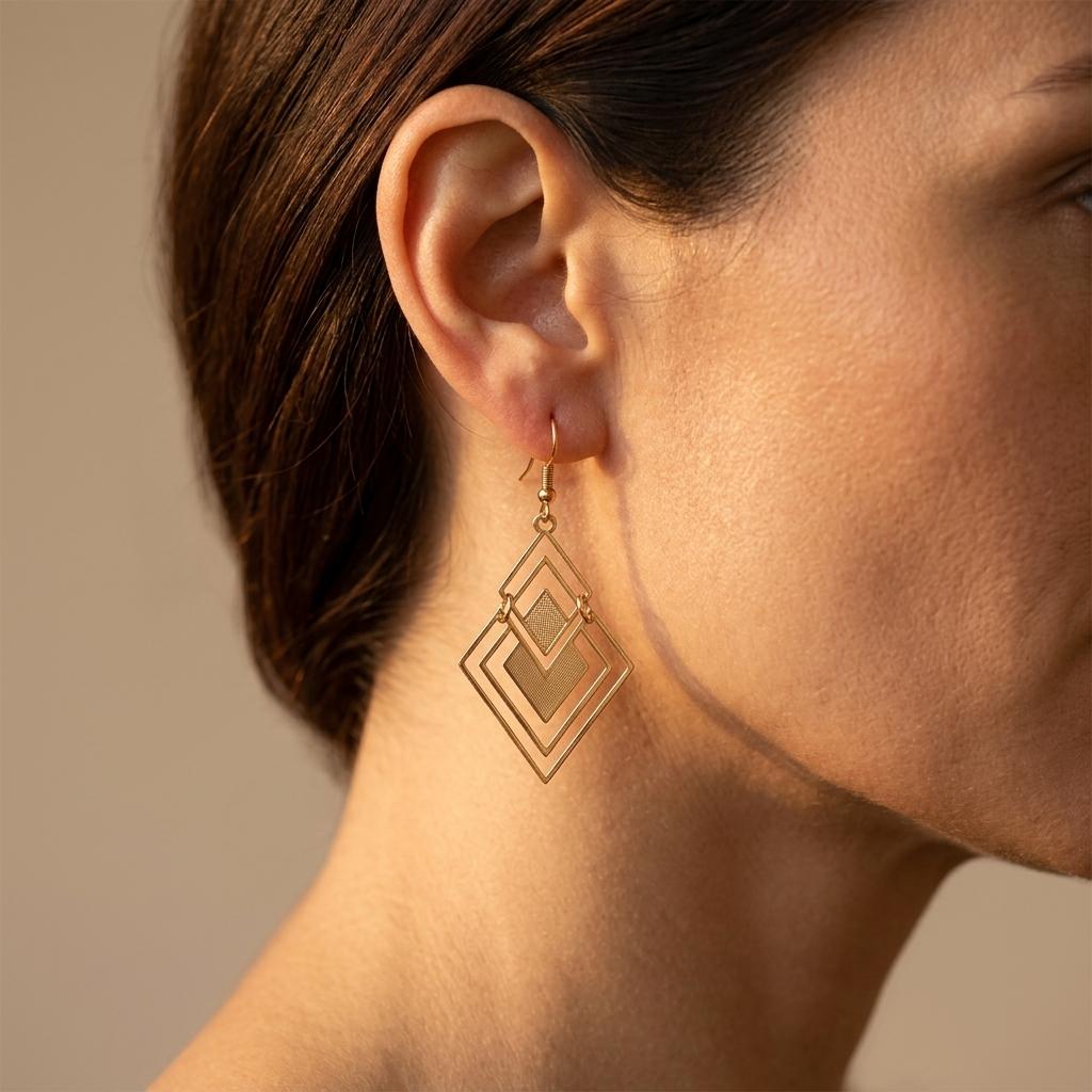 Elegante vintage geometrische oorhangers van legering