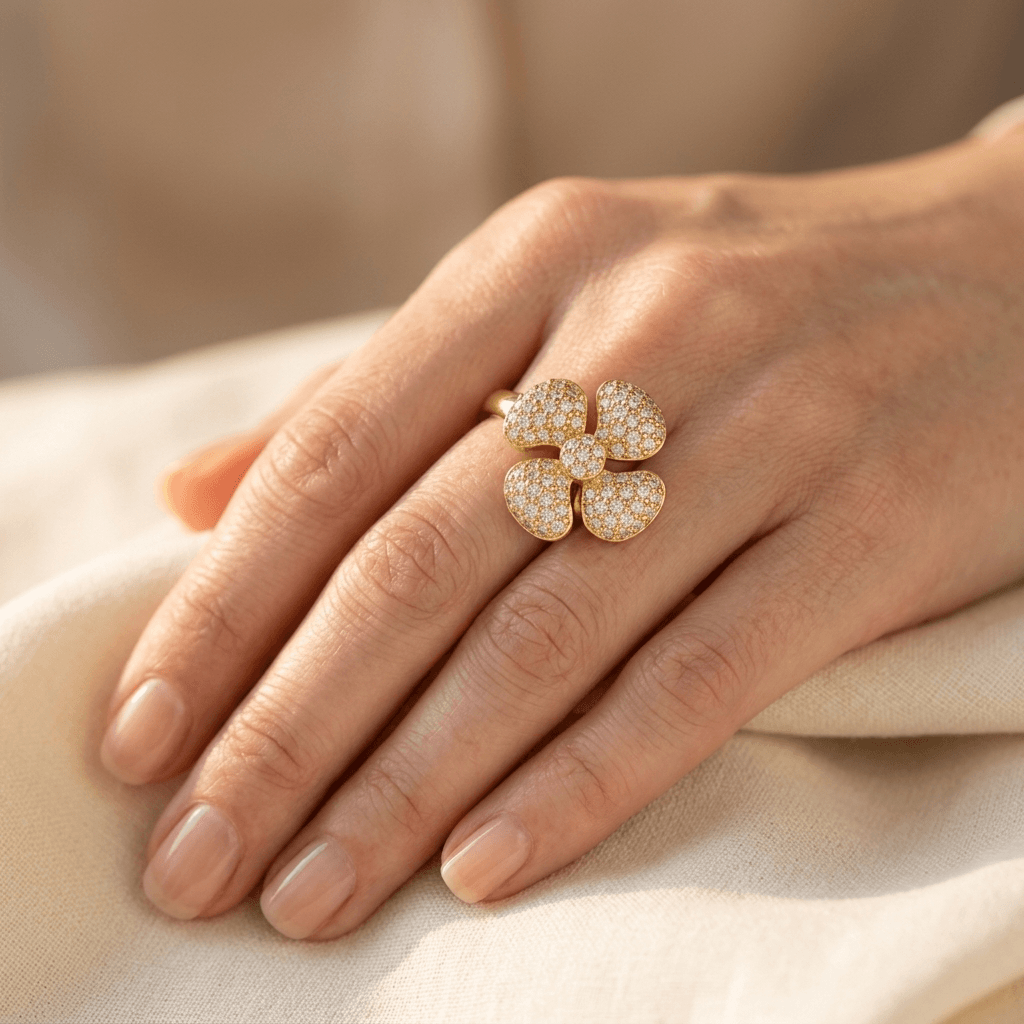 Elegant Gold Plated Encrusted Ring