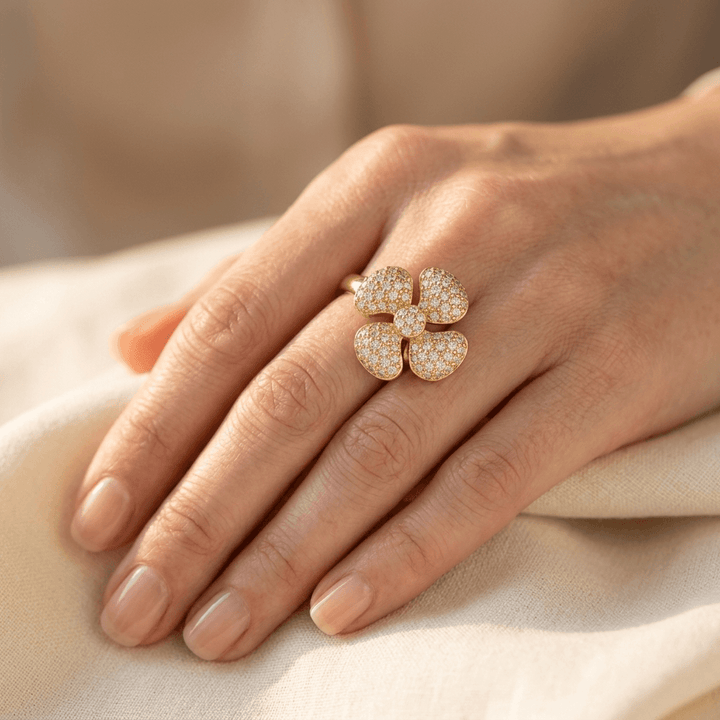 Elegant Gold Plated Encrusted Ring