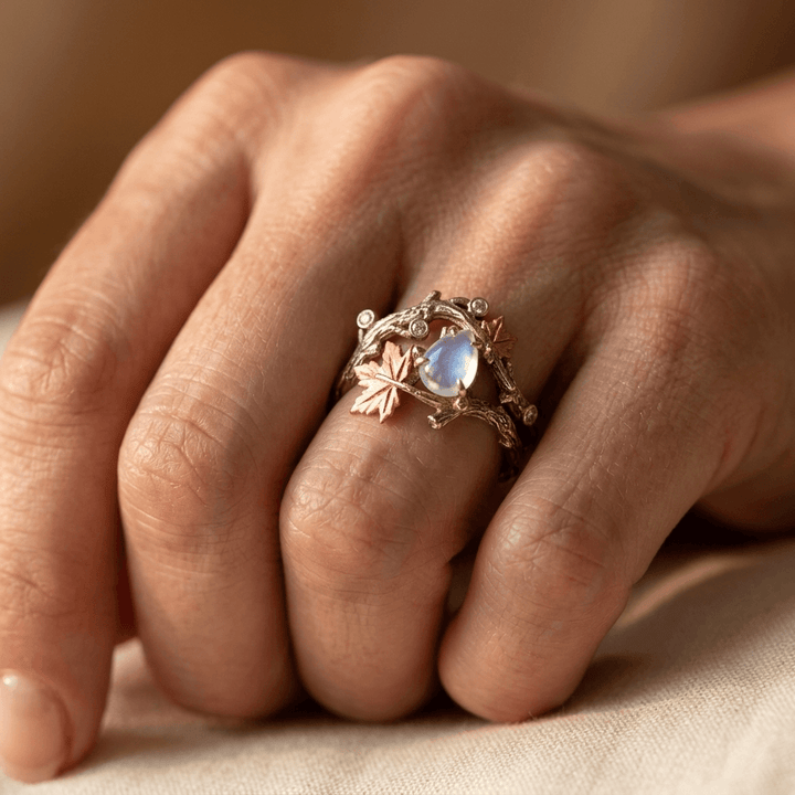 Boho Vintage Stone Wedding Engagement Ring