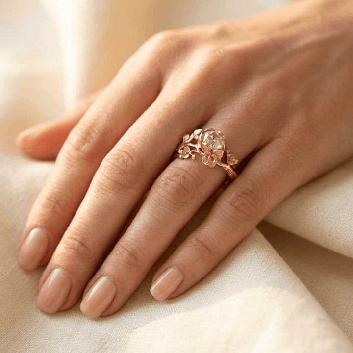 Exquisite Flower Zirconia Retro Handmade Ring