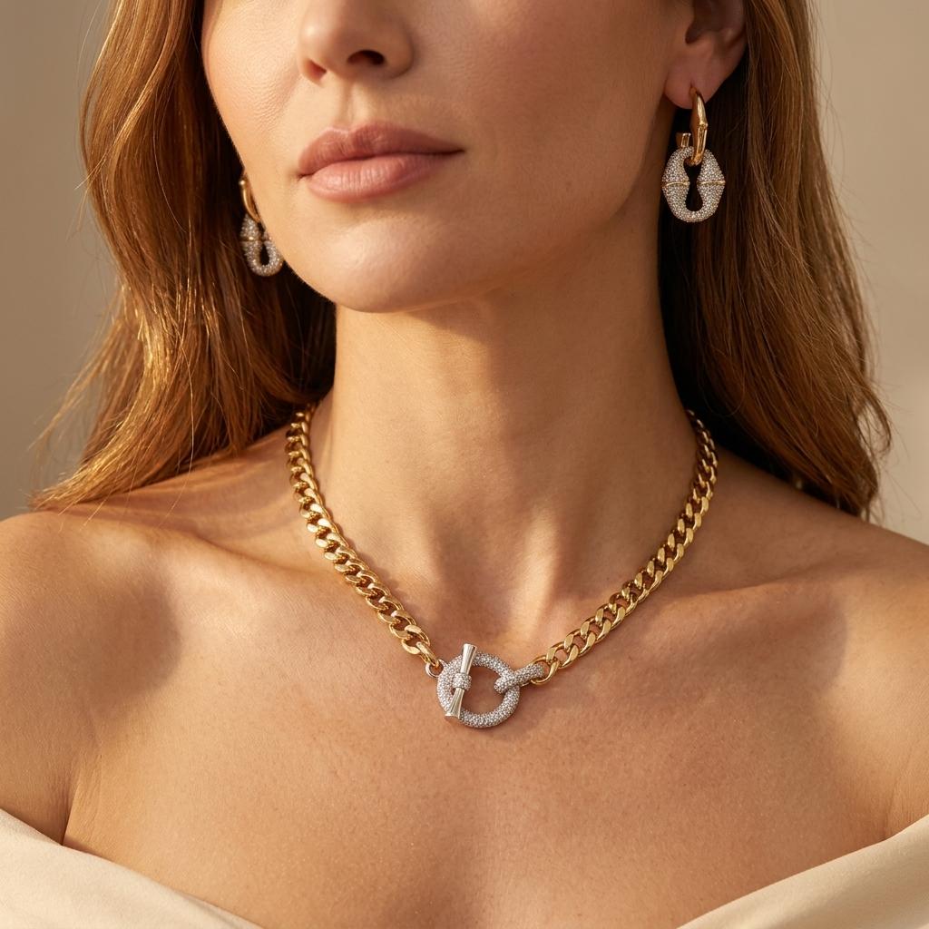 Elegante minimalistische geometrische sieradenset