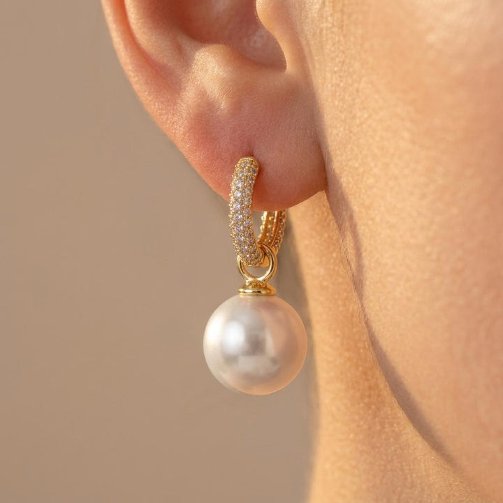 French Retro Geometric Pearl Earrings