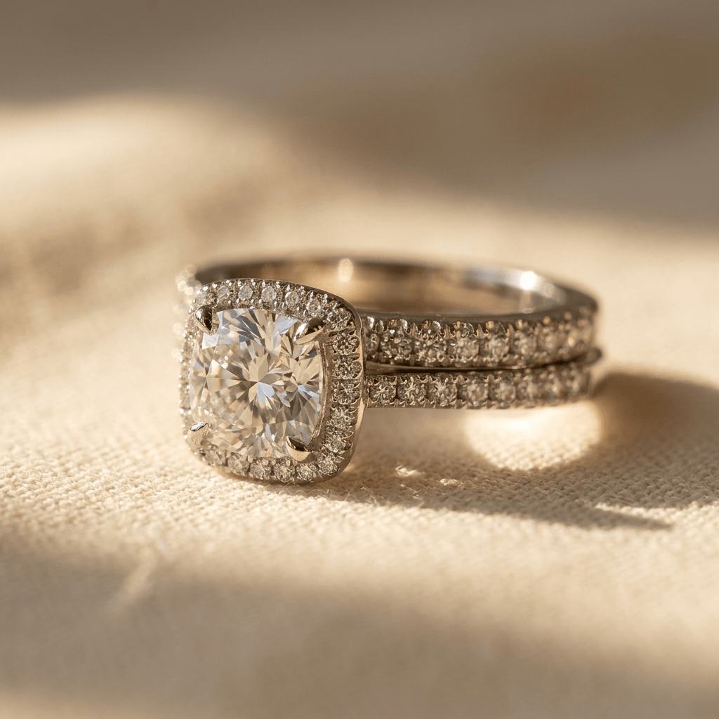 Elegante luxueuze verlovingsring met zirkonia