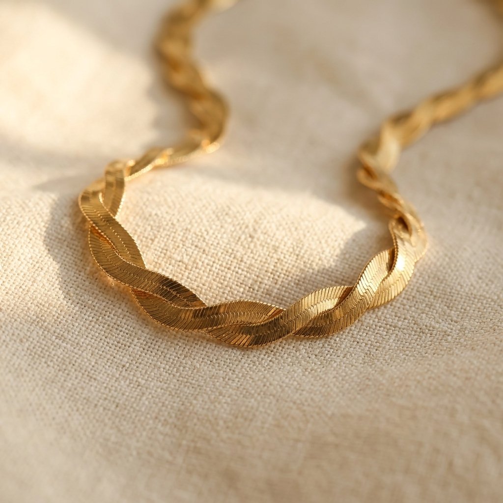 Goudkleurige gedraaide slangenketting