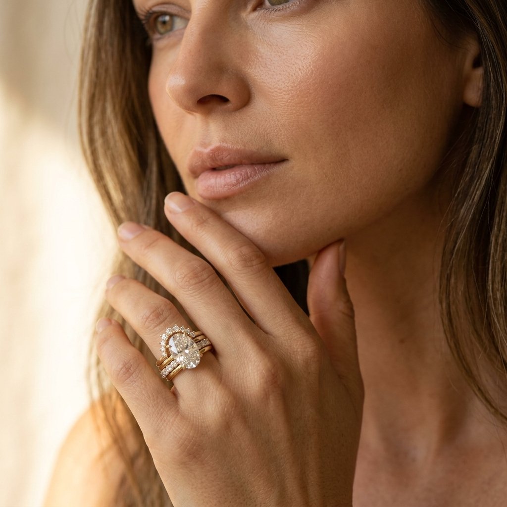Elegant European Style Stacked Zirconia Diamond Ring