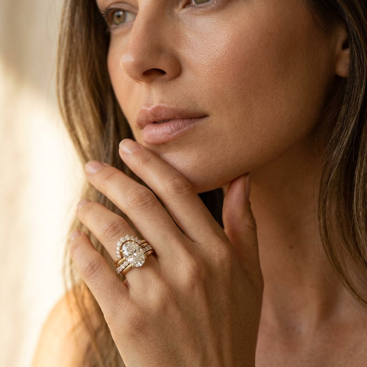 Elegant European Style Stacked Zirconia Diamond Ring
