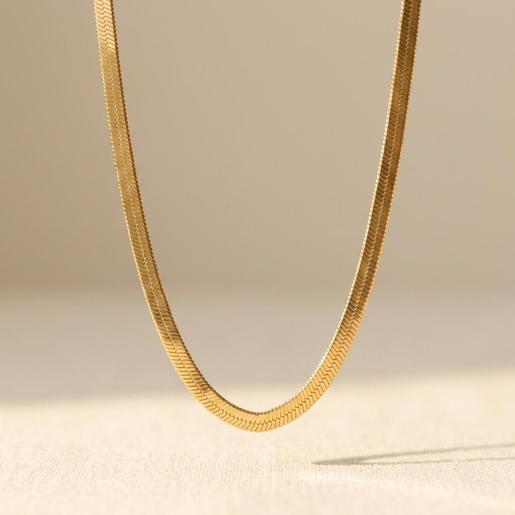 Vergulde ketting met dikke ovale schakels