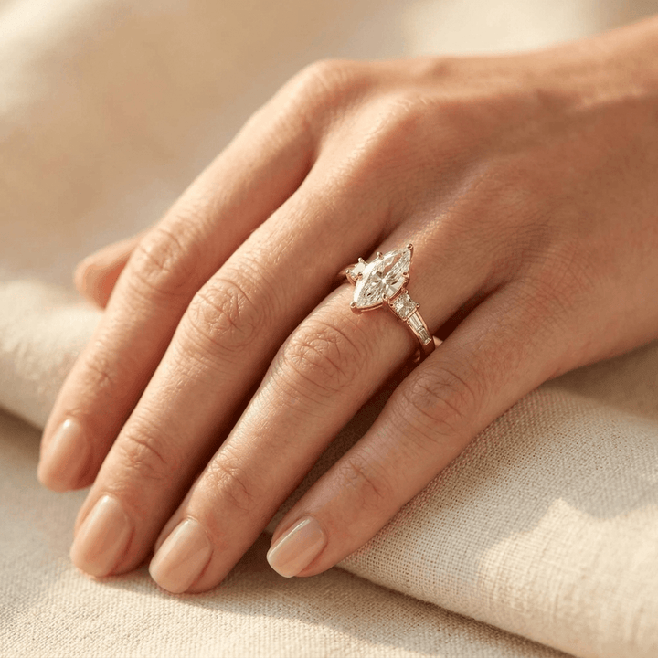 Elegant Marquise Cubic Zirconia Wedding Ring
