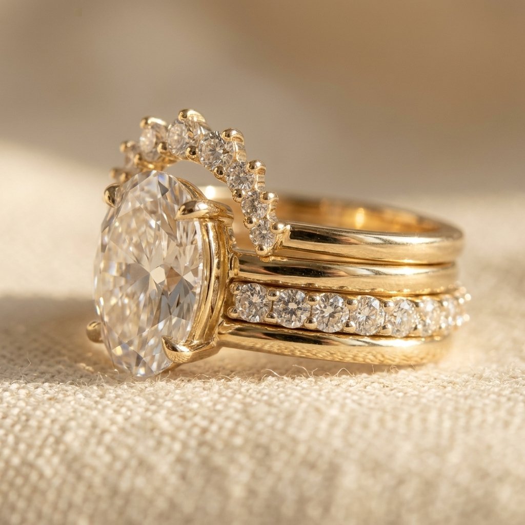 Elegant European Style Stacked Zirconia Diamond Ring