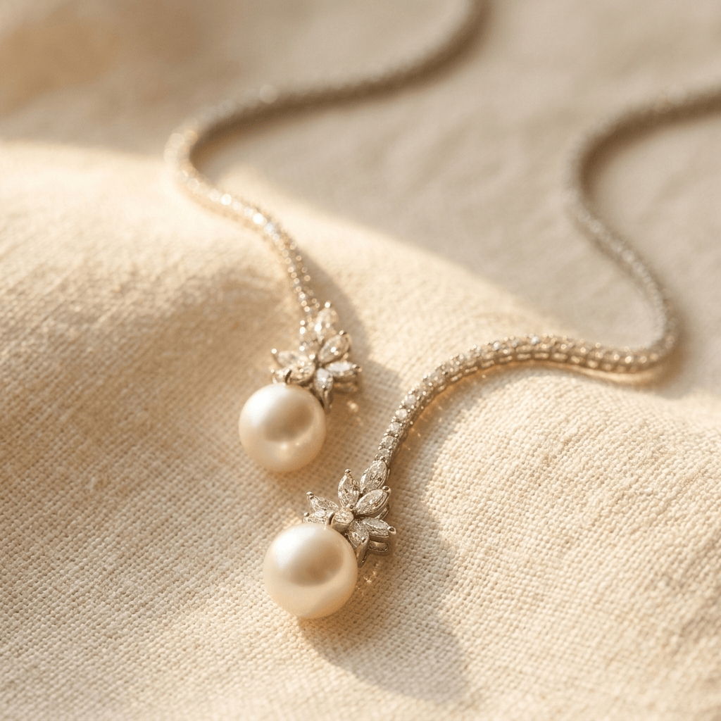Elegante sterling zilveren ketting met parelhanger