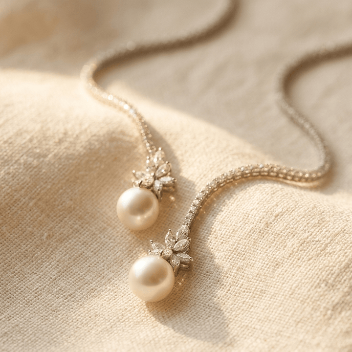 Elegant Sterling Silver Pearl Drop Necklace