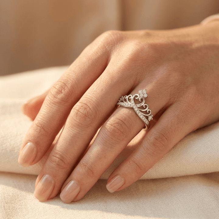 Elegant Silver Cubic Zirconia Wide Ring