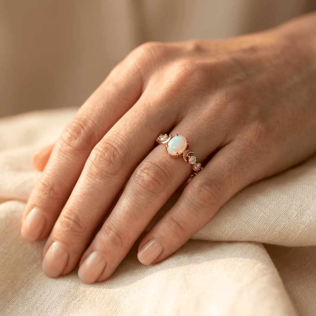 Sterling zilveren ring ingelegd met ovale zirkonia