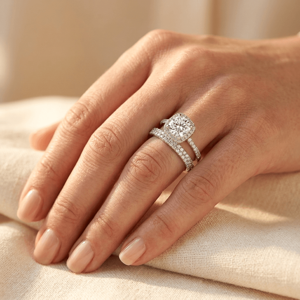 Elegante luxueuze verlovingsring met zirkonia