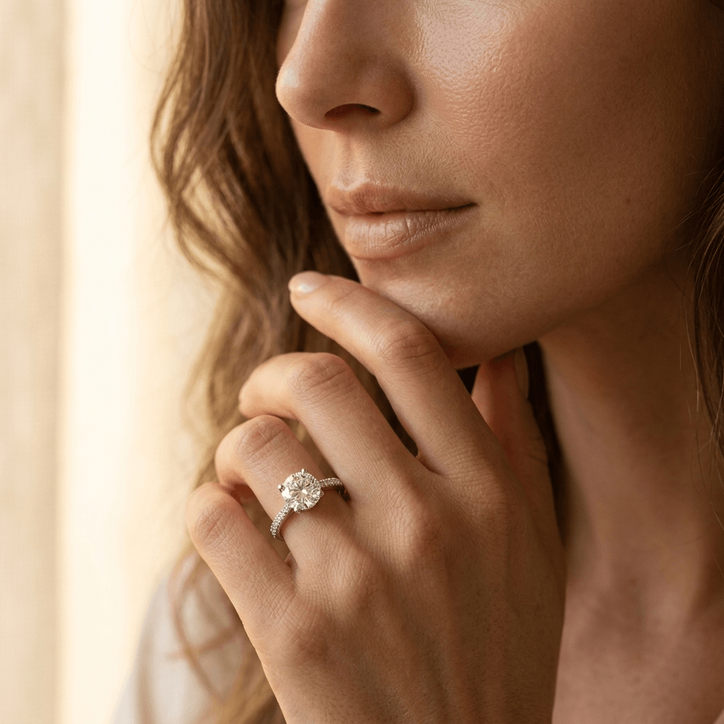 Elegante vergulde ring met witte zirkonia