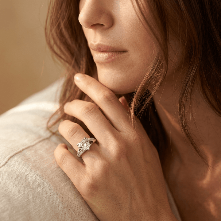 Elegant Copper Zirconia Wedding Engagement Ring