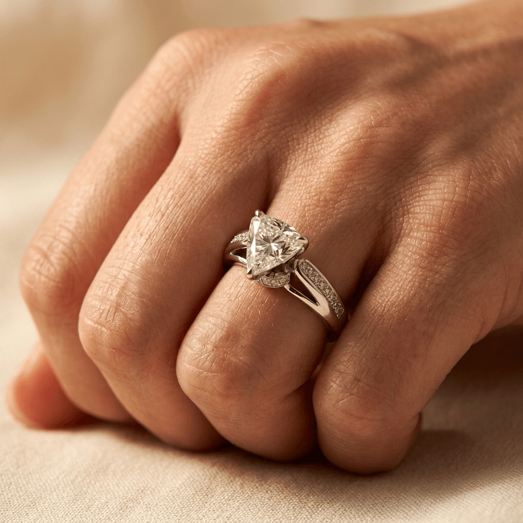 Elegant Copper Zirconia Wedding Engagement Ring