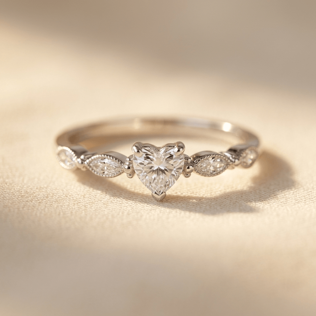 Elegant Flower Zirconia Silver Ring