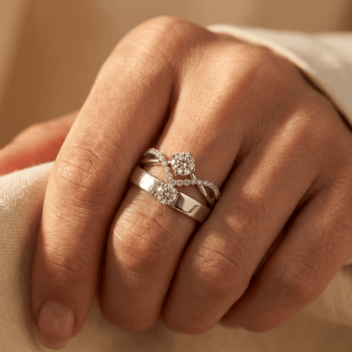Copper Micro Inlaid Zirconia Wedding Ring