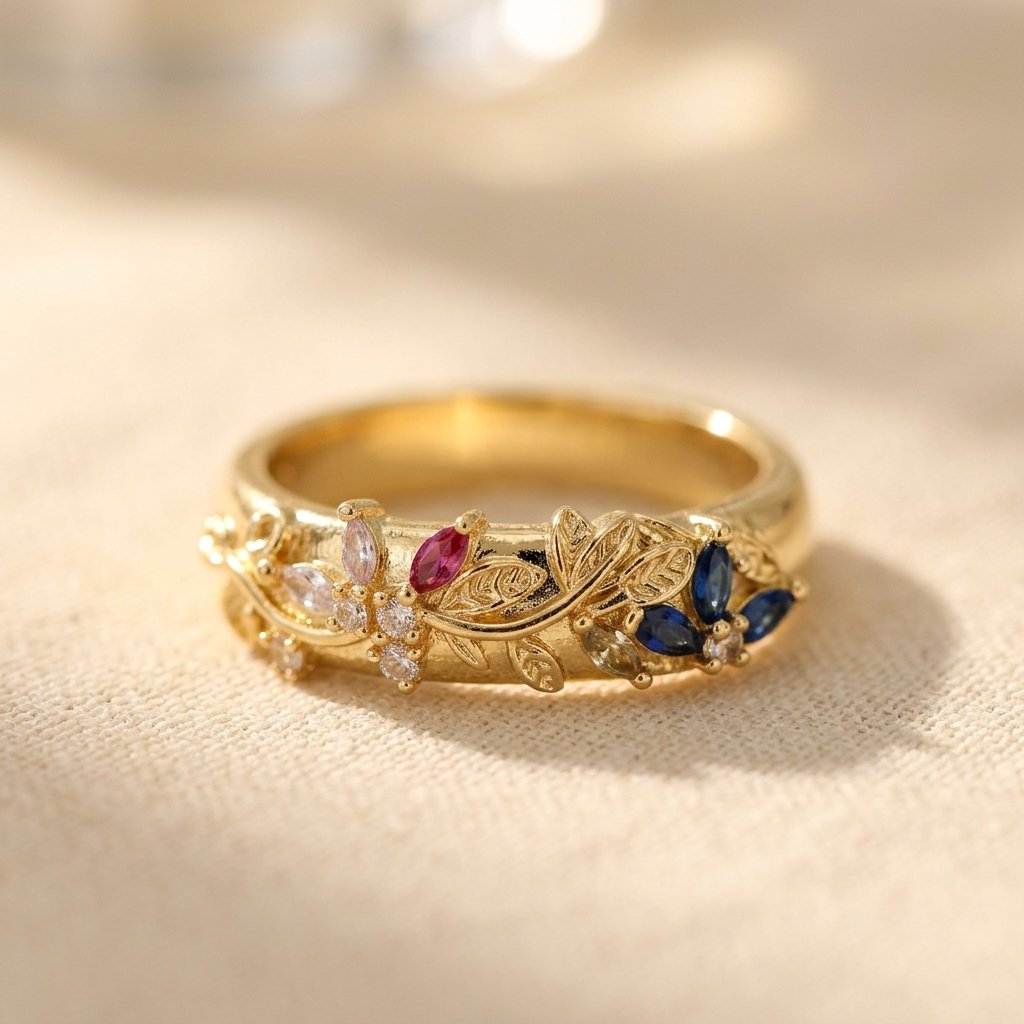 Vintage Gold Filigree Gemstone Ring