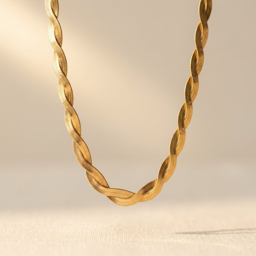 Goudkleurige gedraaide slangenketting